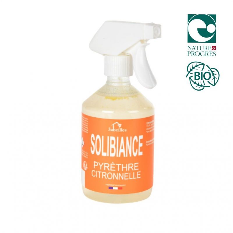 Solibiance, per combattere le cimici dei letti e altri insetti nocivi - Piretro e Citronella - 500ml - 3 Abeilles