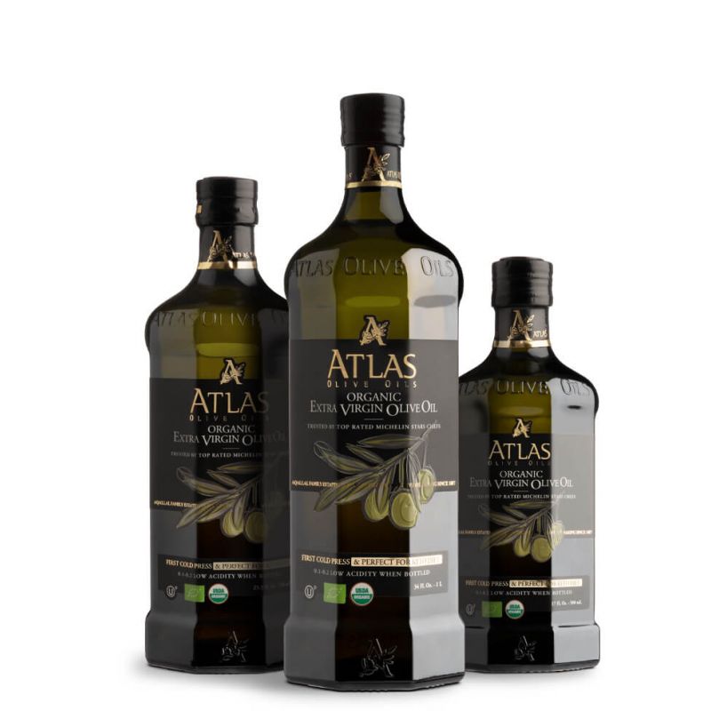 Olio extravergine di oliva biologico dell'Atlante (Marocco) - Riconosciuto dagli chef stellati Michelin - 500ml - Atlas Olive Oi