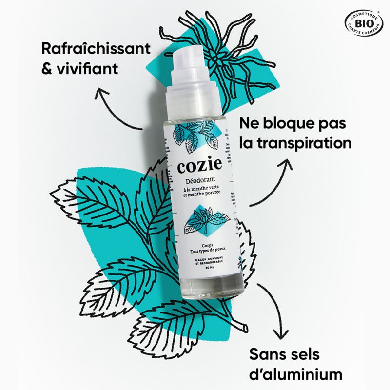 Natürliches Deodorant mit Grüner Minze und Pfefferminze – 50 ml – Cozie