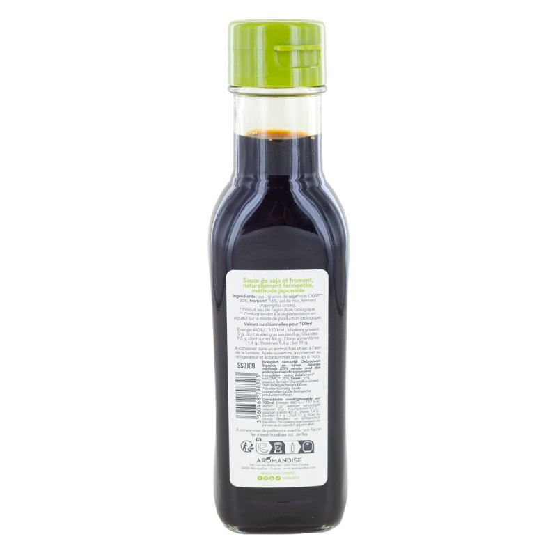 Salsa di Soia, Shoyu, Ridotto di sale (25% meno salato) - 152ml - Aromandise