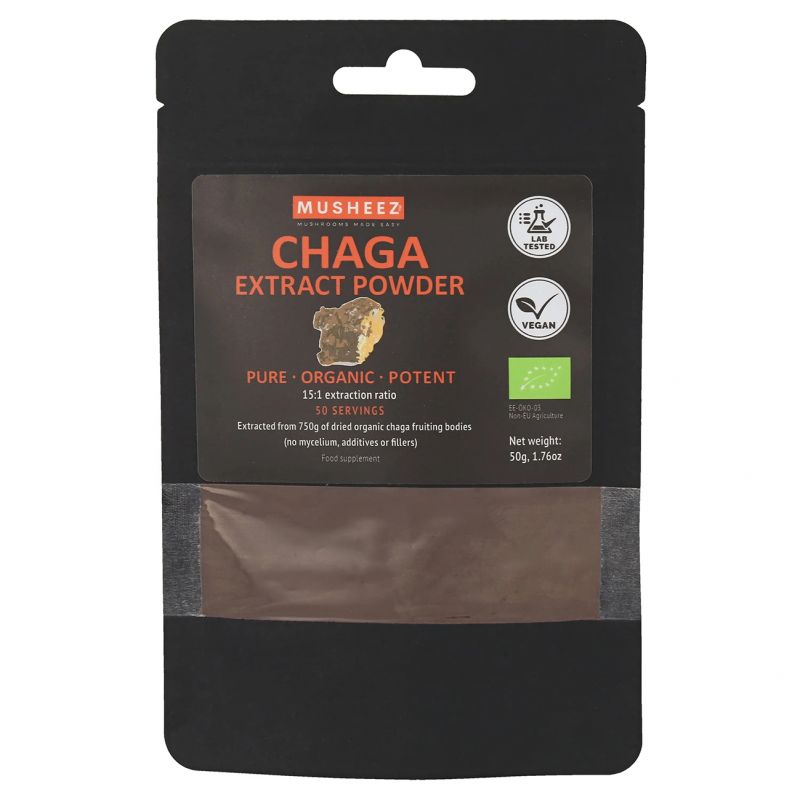 Chaga BIO - Polvere di estratto di fungo vitale - 50g - NaturKraftWerke