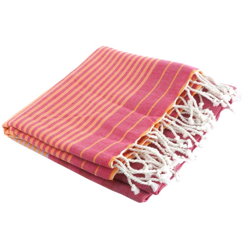 Fouta in cotone biologico, Collezione SUD, Azalea - 100x200cm - Karawan