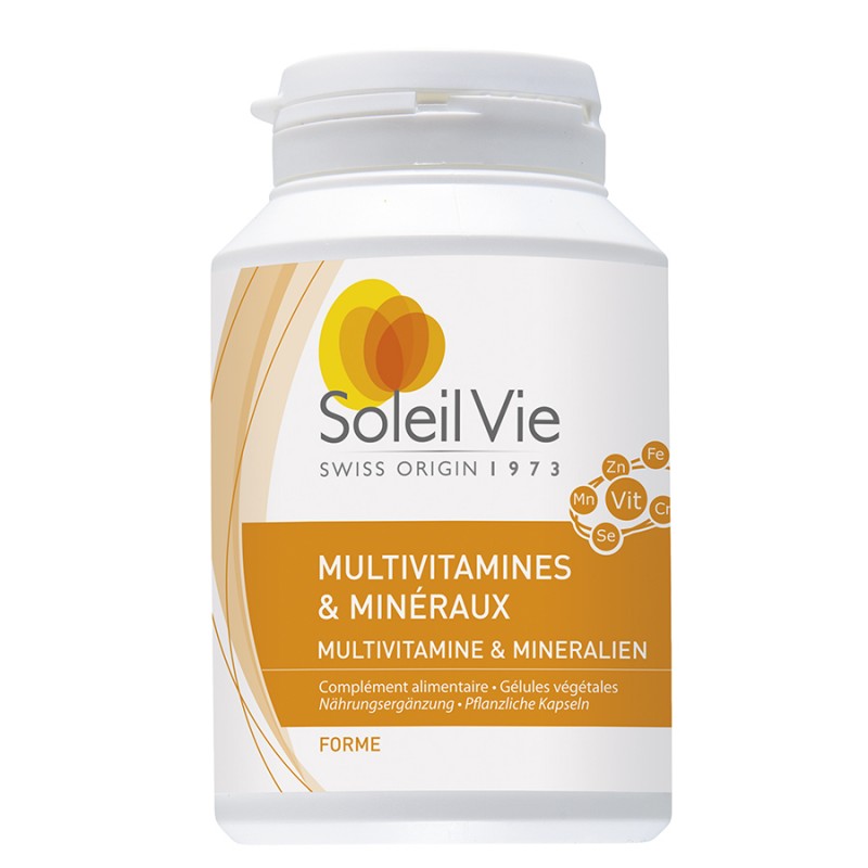 Multivitamines & Minéraux naturels - 120 gelules - Soleil Vie