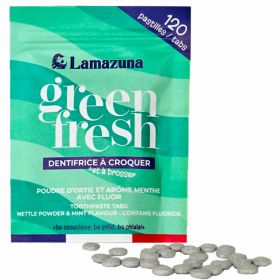 Dentifrice BIO en pastilles à croquer, Ortie-Menthe (sans fluor) - 120 pastilles - Lamazuna