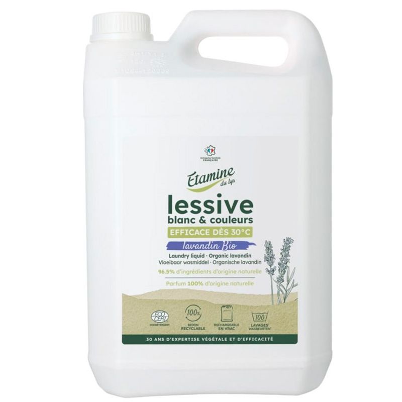 BIO-Waschmittel für Weisses & Buntes - 5L (100 Waschgänge) - Etamine du Lys