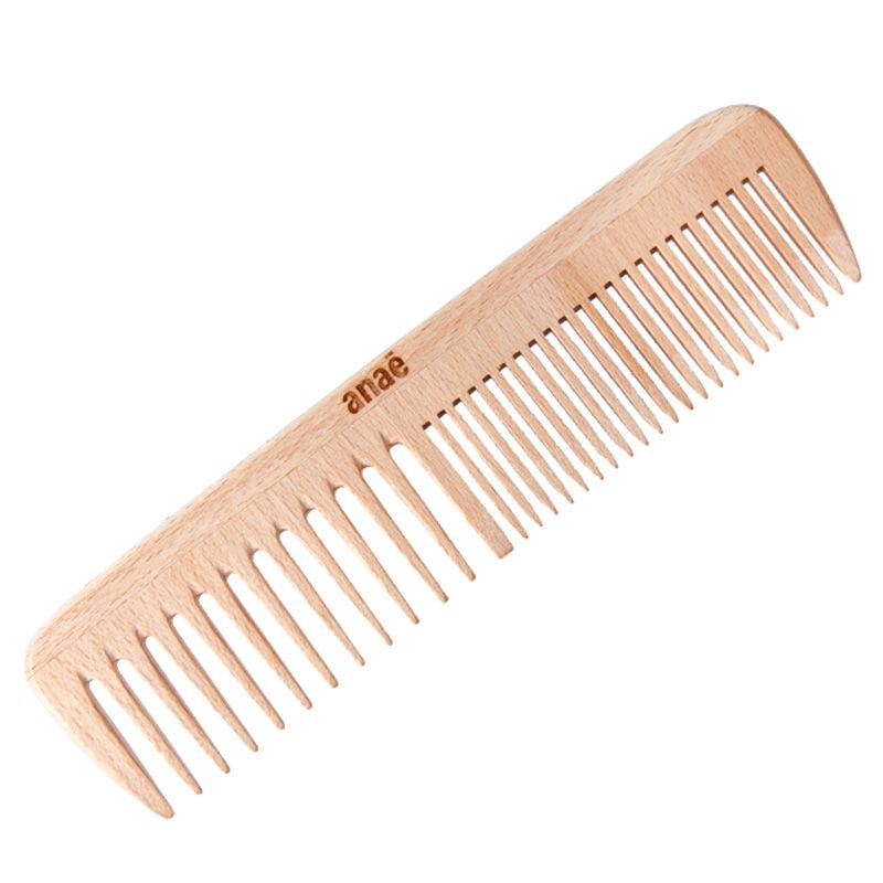 Pettine artigianale in legno di faggio con doppia dentatura – circa 18 cm – Anaé