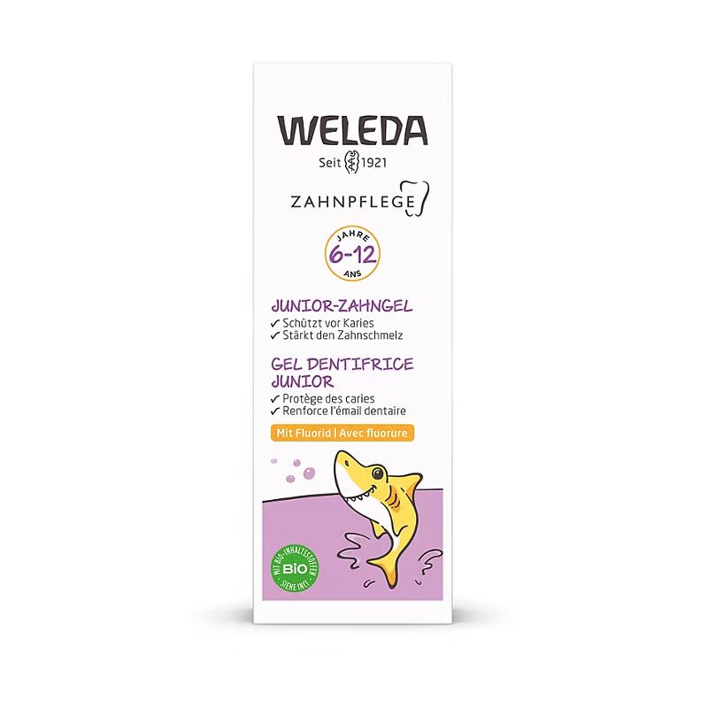 Gel dentifrice Junior (6 à 12 ans) avec fluore - 50ml - Weleda