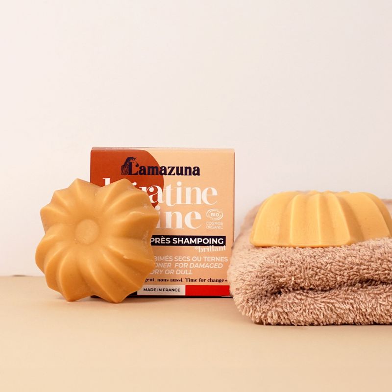 Fester Conditioner & Maske mit pflanzlichem Keratin für strapaziertes, trockenes oder glanzloses Haar - Kératine Shine - 74ml - 