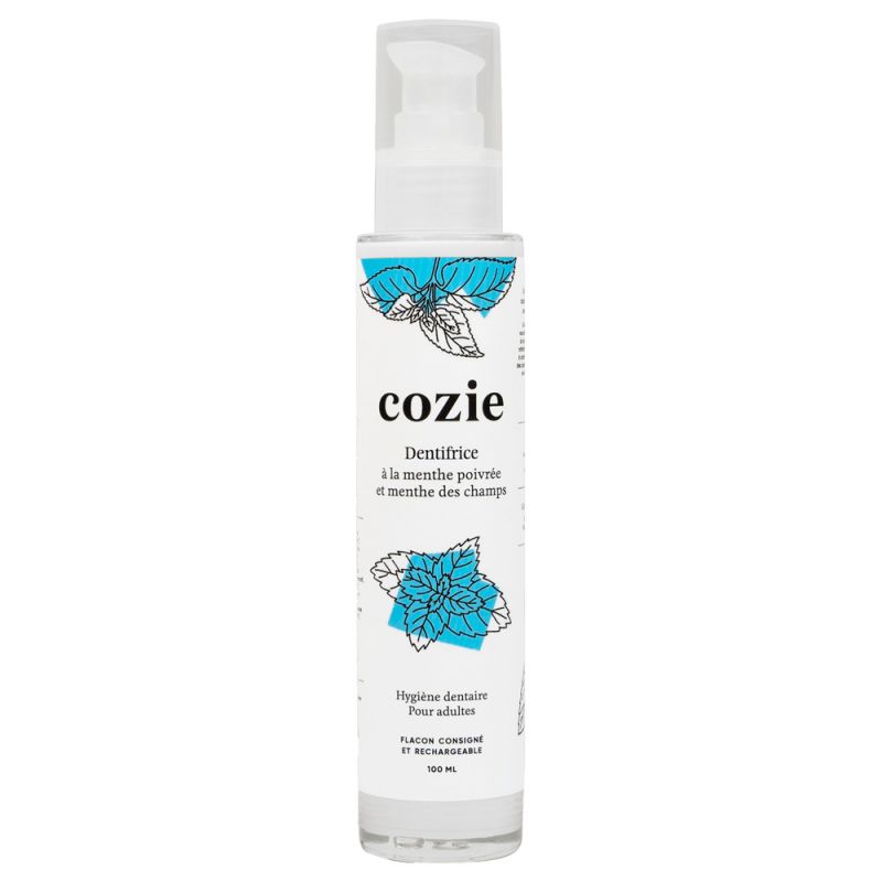Dentifrice BIO à la menthe poivrée & menthe des champs (en verre consigné et réutilisable) - 100ml - Cozie