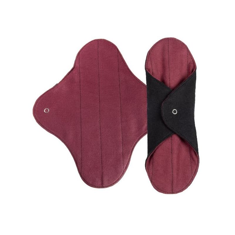 Wiederverwendbare Bio-Baumwoll-Binden, zweifarbig – 2 Stück, Moderater Fluss – Anaé