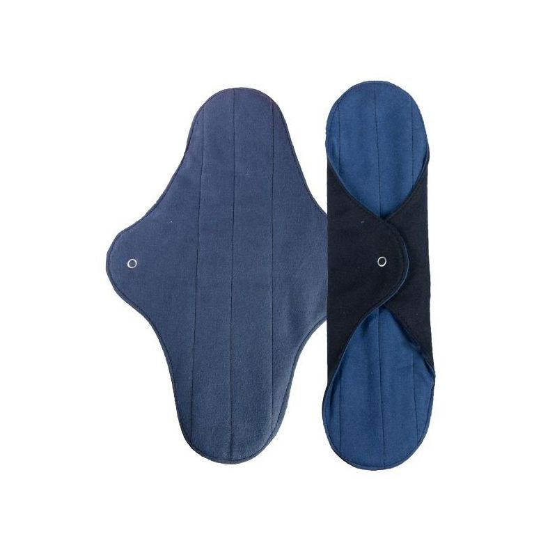 Serviettes hygiéniques lavables/réutiulisables Bi-Color en coton 100% BIO - 2 pces, Flux nuit - Anaé