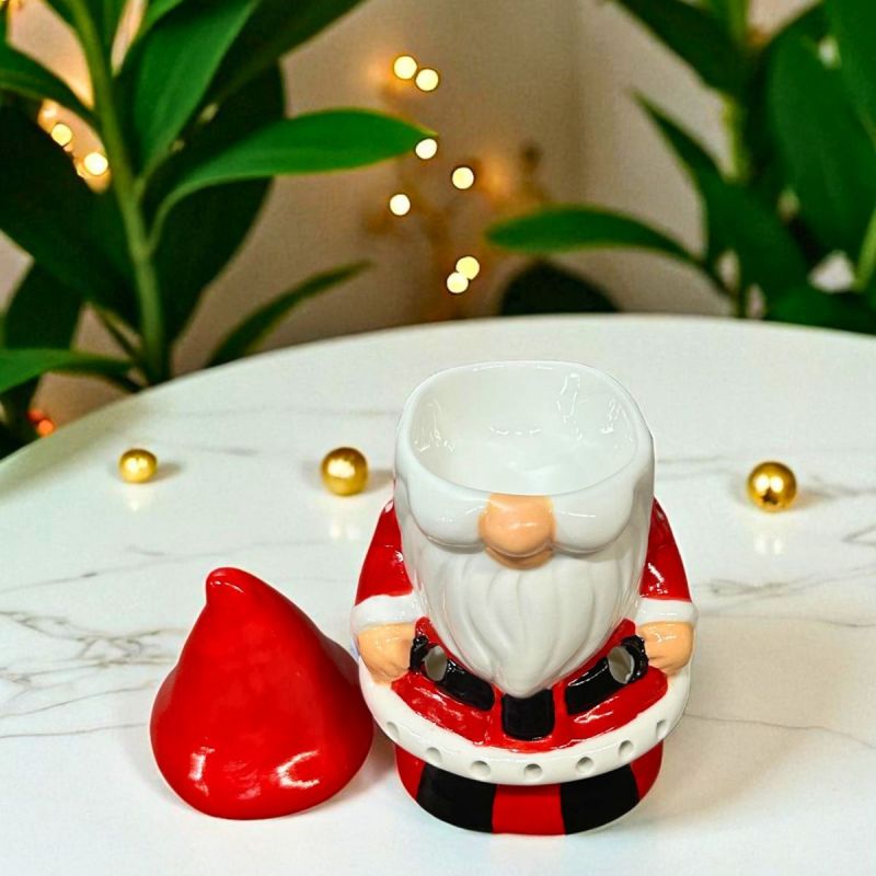 Brûle parfum à bougie en céramique, Série Festive - Père Noël - ZEN'Arôme