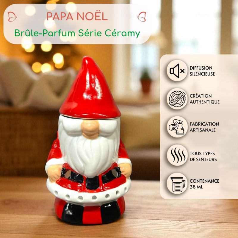 Keramik-Duftbrenner mit Teelicht, Festliche Serie – Weihnachtsmann – ZEN’Arôme