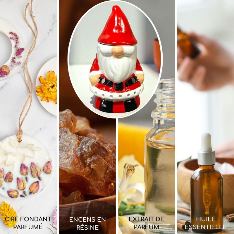 Brucia-essenze in ceramica con candela, Serie Festiva – Babbo Natale – ZEN’Arôme