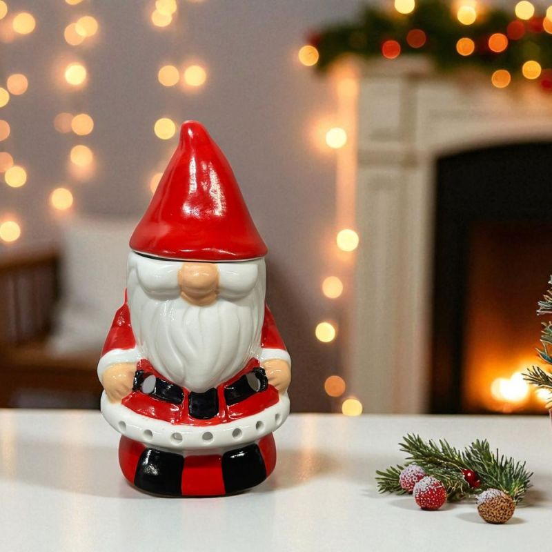 Brûle parfum à bougie en céramique, Série Festive - Père Noël - ZEN'Arôme
