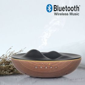 Diffusore di oli essenziali a ultrasuoni “ONDA” con altoparlanti Bluetooth e illuminazione LED – Effetto legno