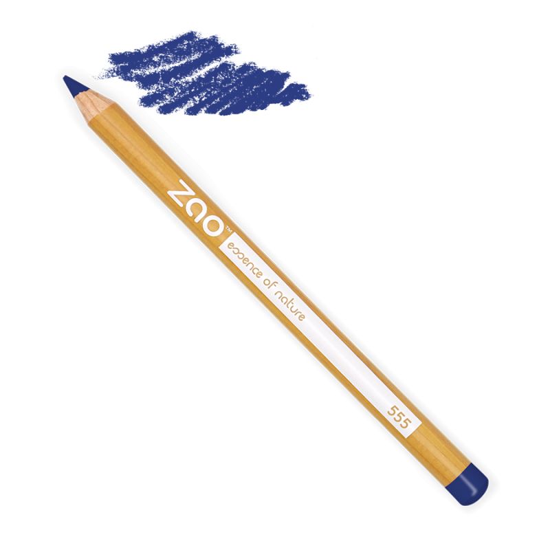 Crayons de maquillage, BIO & Vegan pour yeux, sourcils & lèvres - N° 555, Bleu - Zao﻿