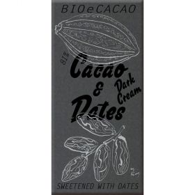 Cioccolato biologico dolcificato con datteri – 72% cacao, 28% datteri, Bio & Fairtrade – 90g – BIOeCacao