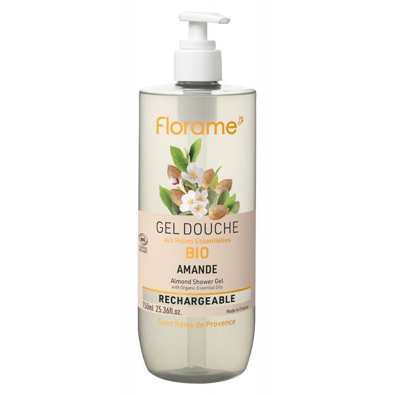 Bio-Duschgel mit ätherischen Ölen, nachfüllbar - Mandel - 750 ml - Florame