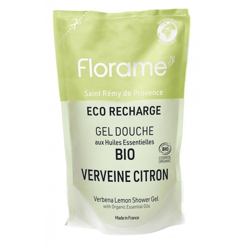 Gel douche BIO aux huiles essentielles - Verveine-Citron - Eco-Recharge de 700ml - Florame