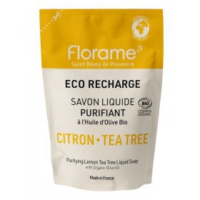 Savon liquide BIO traditionnel - Citron & Tea Tree - Éco-Recharge de 470 ml - Florame