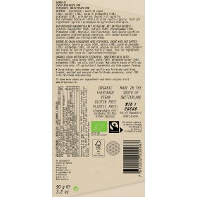 Cioccolato bianco BIO con datteri "White Pistachio", 45% burro di cacao & pistacchio - Bio & Fairtrade - 90g - BIOeCacao