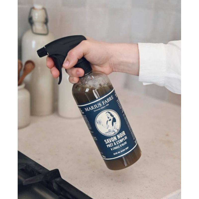 Spray Sapone Nero Multi-Superficie Marius Fabre - 750 ml - ecodetergente certificato Ecocert, flacone 100 % rPET