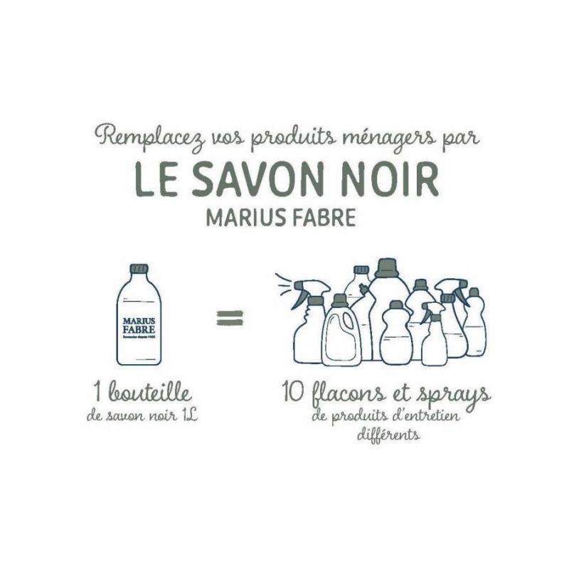 Spray Sapone Nero Multi-Superficie Marius Fabre - 750 ml - ecodetergente certificato Ecocert, flacone 100 % rPET