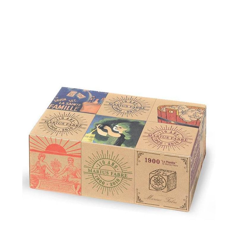 Marseiller Seife Collector Marius Fabre - 6x200g - Olivenöl, illustrierte Etuis, Ecocert-zertifiziert