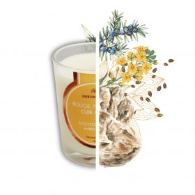 Candela vegetale all’olio di cade, profumo Cuoio ambrato - 400 g, circa 45 h - Ambiance Cade
