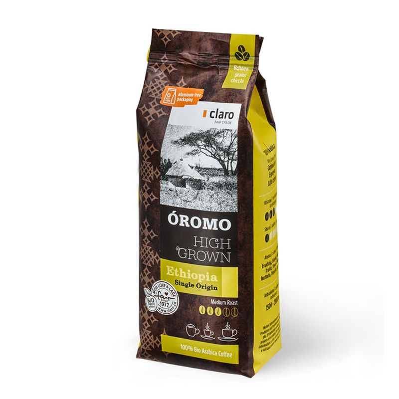 Bio Fair Trade Kaffeebohnen, Oromo (100% Arabica) - 500g - Claro