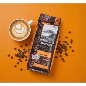 Chicchi di caffè biologico ed equo solidale Baraza, (Arabica e Robusta) - 500g - Claro