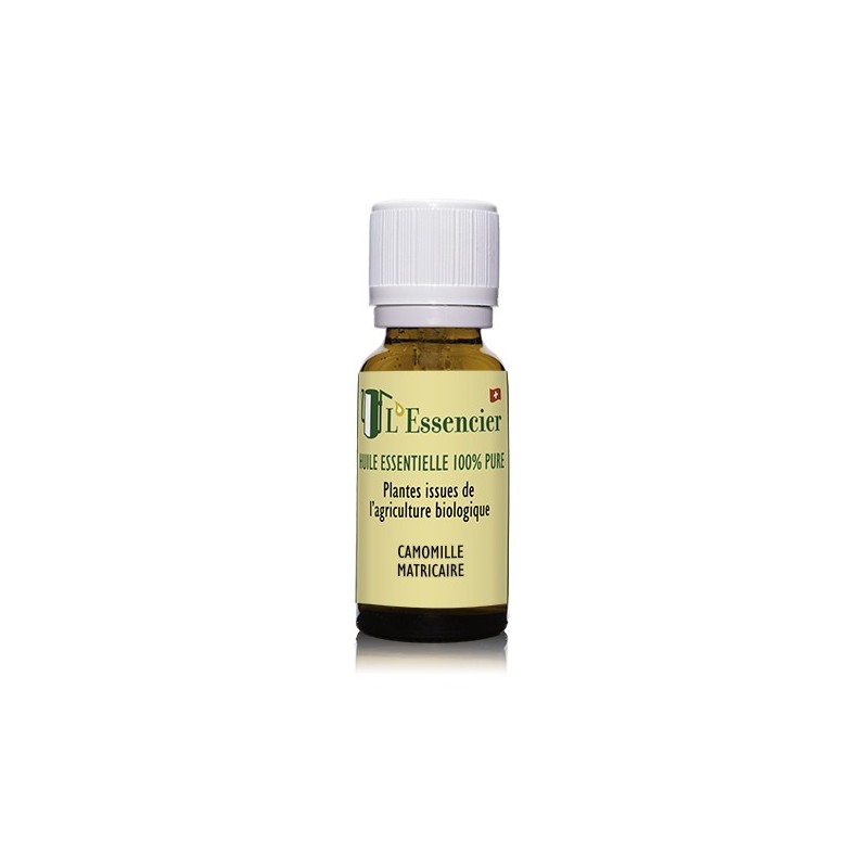 Huile essentielle de Camomille matricaire (allemande) BIO du Valais, 100% pure - 3ml - L'essencier