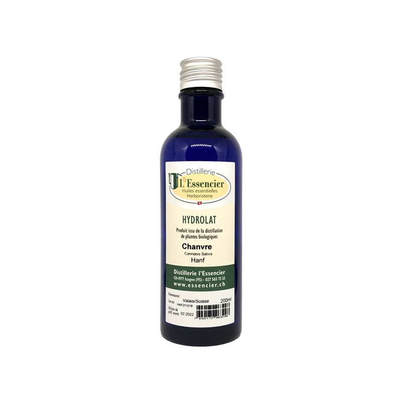 Hydrolat comestible de Chanvre Biologique Suisse - 200 ml - L'essencier