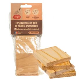 4 Plättchen aus aromatischem Zedernholz - Schützt und parfümiert die Wäsche - 65 x 65 mm - La Droguerie écologique