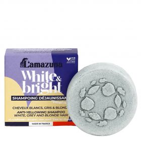 Anti-Gelbstich Festes Shampoo für weißes, graues & blondes Haar - White & Bright - 70g - Lamazuna