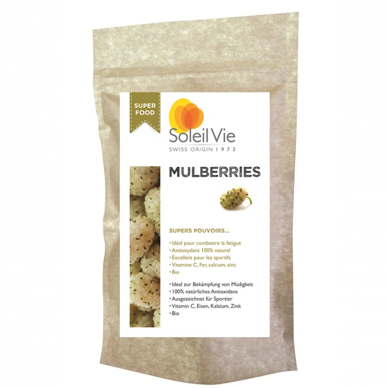 Mulberries BIO (Mûres blanches séchées) - 80g - Soleil Vie
