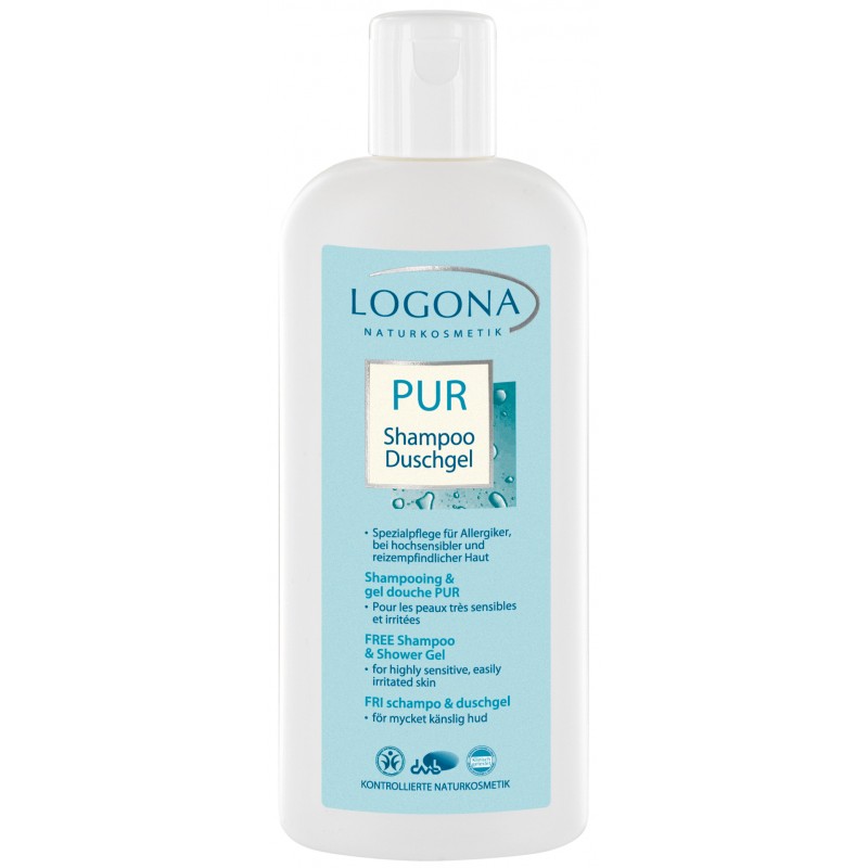 PUR Shampoo + Duschgel, Milde Reinigung für jeden Tag - 250ml - Logona