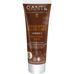 HOMME II - Bio Gesichtsfluid 2 in 1 für Herren - Bio-Caffeine & Açai - 50 ml - Sante Naturkosmetik