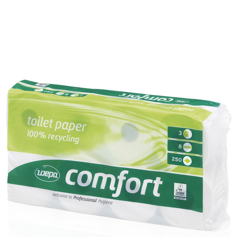 Papier de toilette en papier recyclé, 3 couches - Wepa Professionnal