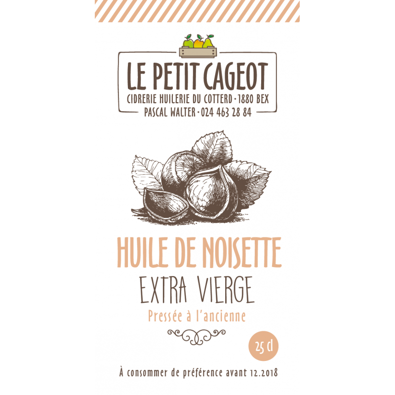 Huile de noisette artisanale, Extra Vierge - 2,5dl ou 5dl - Le Petit Cageot