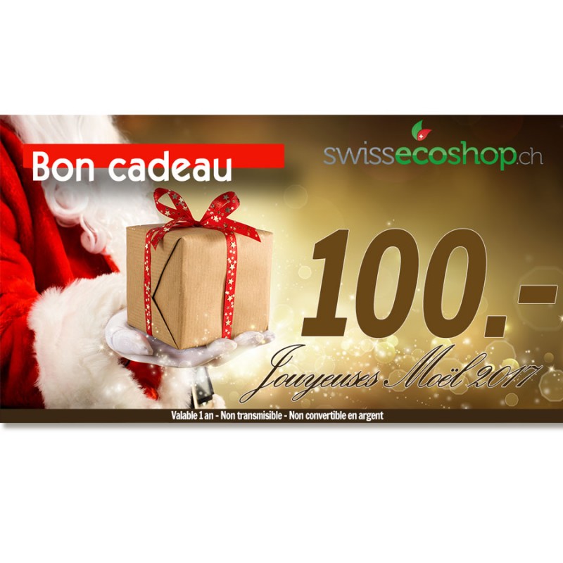 Geschenkgutscheine "Weihnachten", 100.- CHF sur SwissEcoShop.ch + Geschenkgutschein von 5.- CHF für Sie !