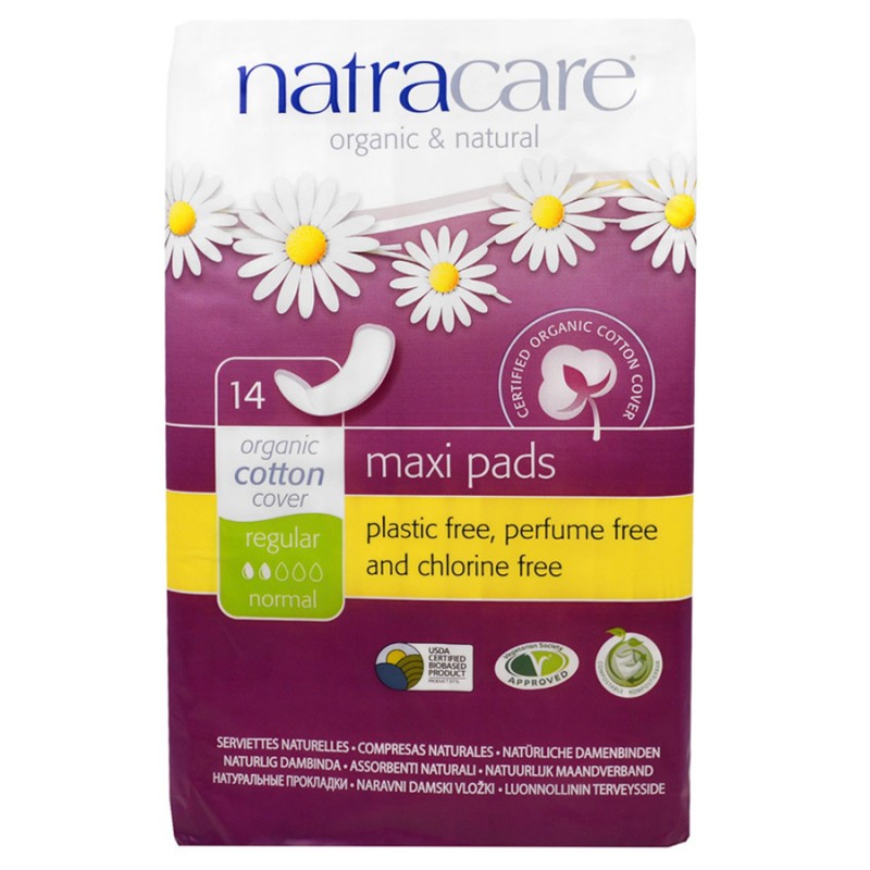 Serviette Maxi Pads en coton biologique - Regular (Normal) - 14 pièces - Natracare