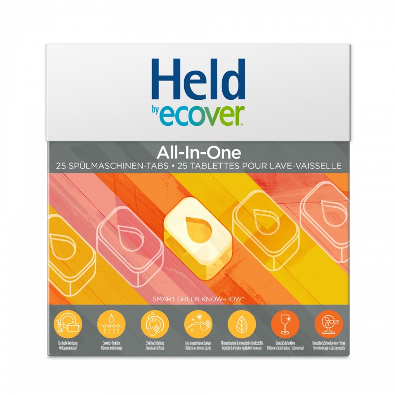 Detersivo per lavastoviglie, All-in-one, Limone - 25x 20g - Held by Ecover