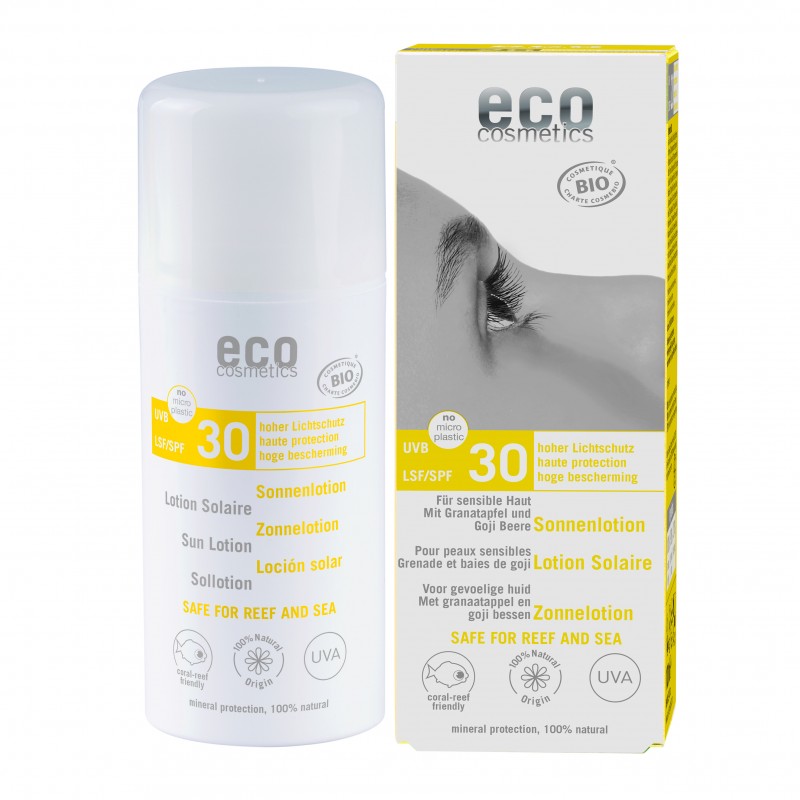 ECO Sonnenlotion LSF 30 für sensible Haut, Granatapfel & Goji Beere - 100ml - ECO cosmetics