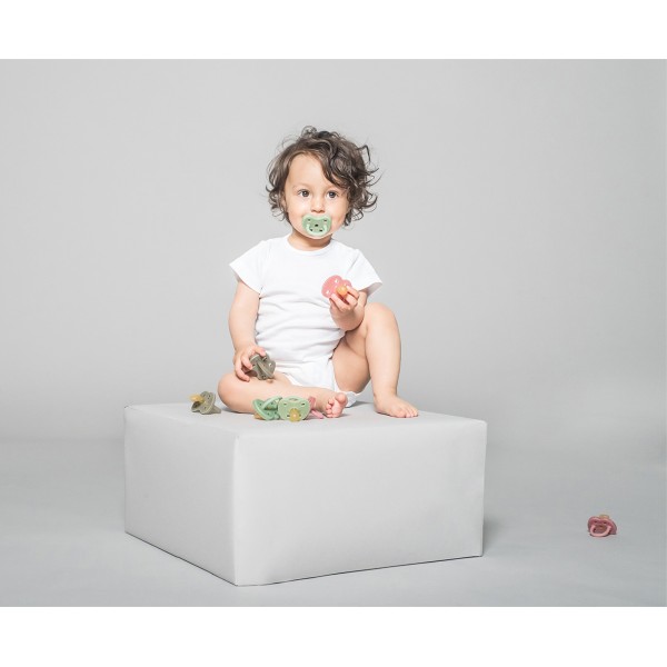 Tétines (lolettes) pour bébés 100% caoutchouc naturel - Orthodontique "Twinlight blue", 3 à 36 mois - Hevea