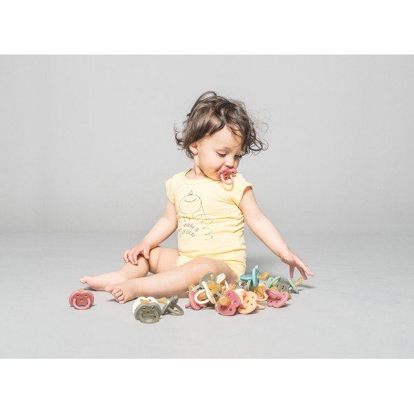 100% Naturkautschuk Baby-sauger - Kieferorthopädie "Twinlight blue", 3 bis 36 Monate- Hevea