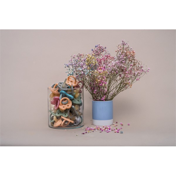 100% Naturkautschuk Baby-sauger - Kieferorthopädie "Twinlight blue", 3 bis 36 Monate- Hevea