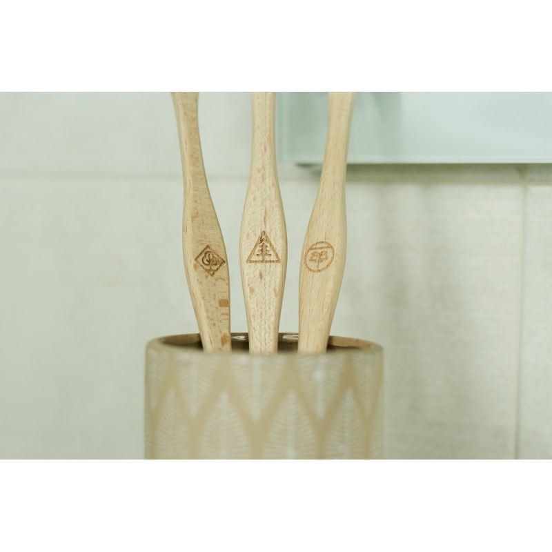 Brosse à dents en bois de hêtre Suisse, "Feuillu" Soft - 1pce - Liebwerk