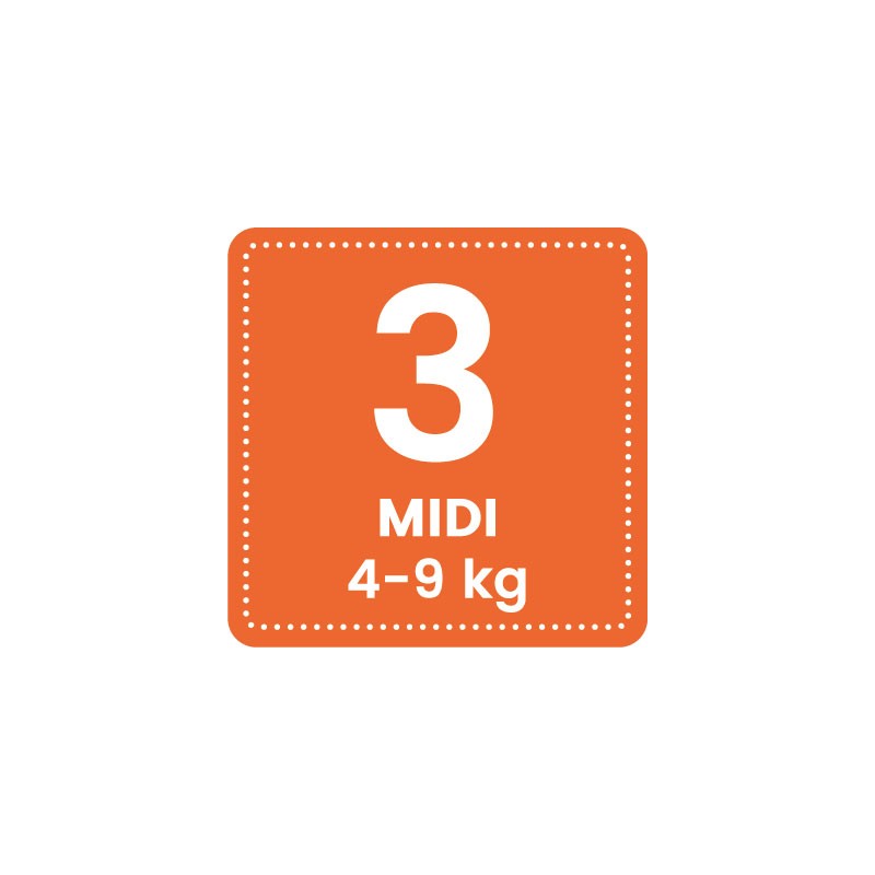 Couches-culottes pour bébé Suisses & Écologiques - Taille 3, Midi (5-9kg) - 2x cartons de 44 pces - Pingo